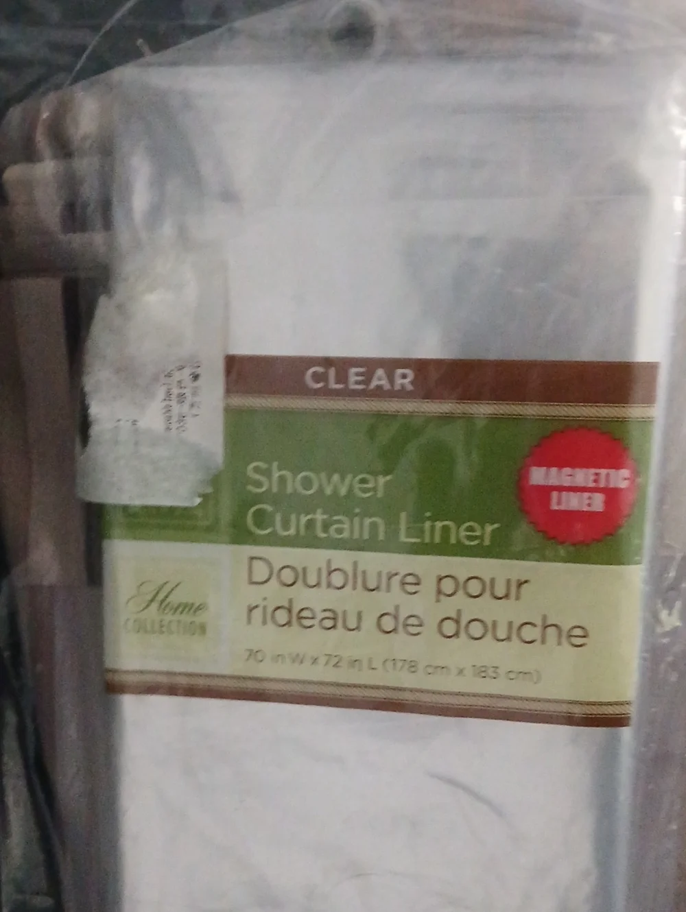 Shower Curtain Standard Size with Brown and Cream Striped Pattern.